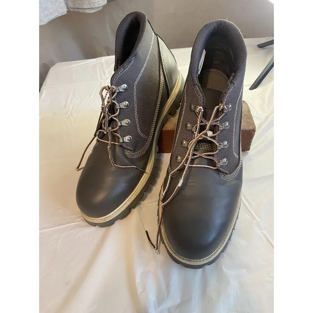 Men's Gray‎ Leather Campsite Raul Lace Up Waterproof Boots-Size 13M-NWB